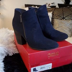 Carlos Santana Blue Swede cutout Boots,  2 Times HOSTESS PICK